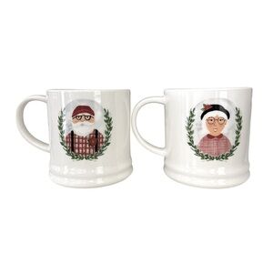 Target Mr and Mrs Lumberjack Claus Porcelain Coffee Tea Christmas Mugs Set of 2